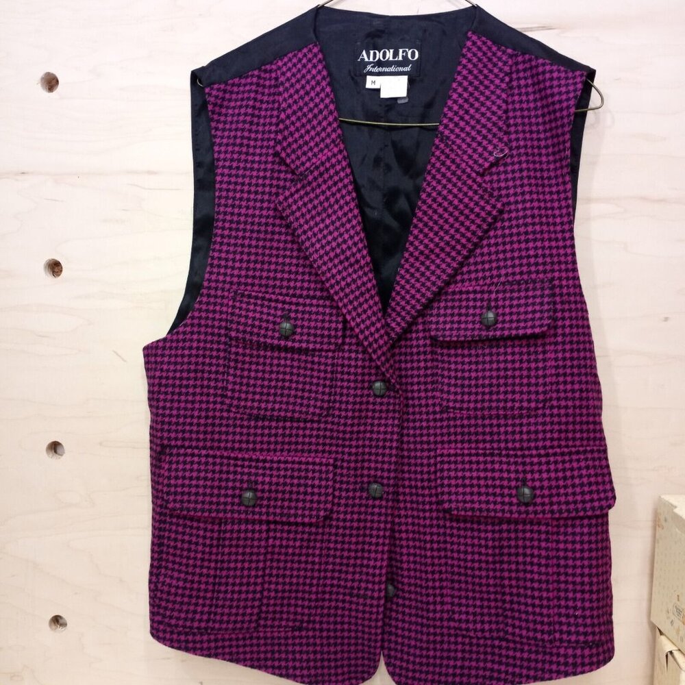 Vintage Adolfo Wool Vest Size Medium 90's Academia Aesthetic Steampunk